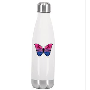 Bisexual Butterfly Hypolimnas Bi Pride Flag Stainless Steel Insulated Water Bottle