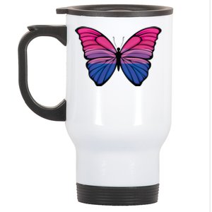 Bisexual Butterfly Hypolimnas Bi Pride Flag Stainless Steel Travel Mug