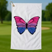 Bisexual Butterfly Hypolimnas Bi Pride Flag Golf Towel