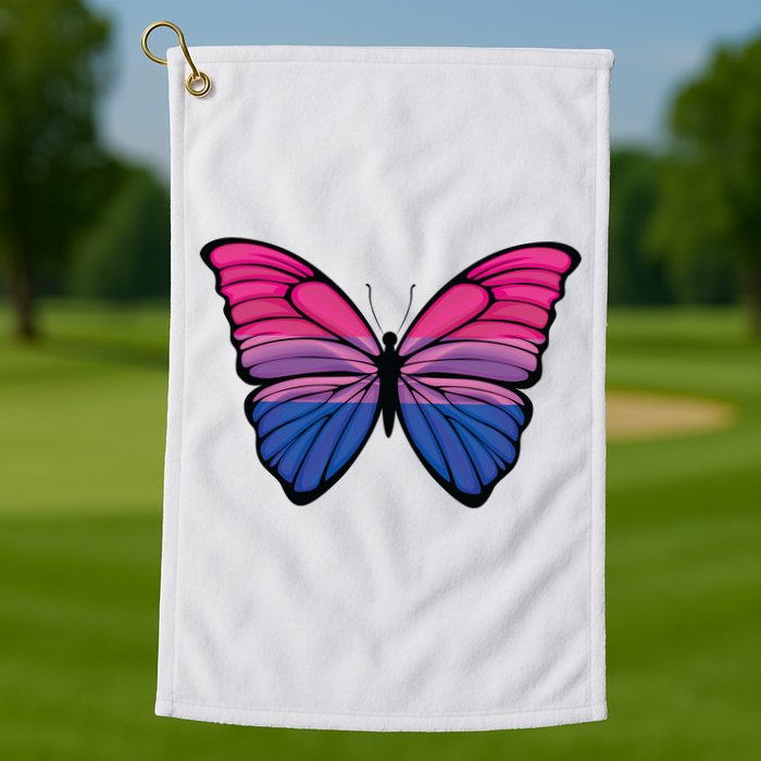 Bisexual Butterfly Hypolimnas Bi Pride Flag Golf Towel