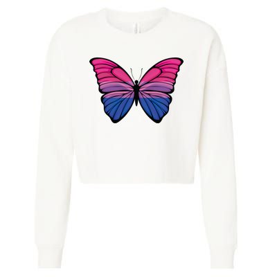 Bisexual Butterfly Hypolimnas Bi Pride Flag Cropped Pullover Crew