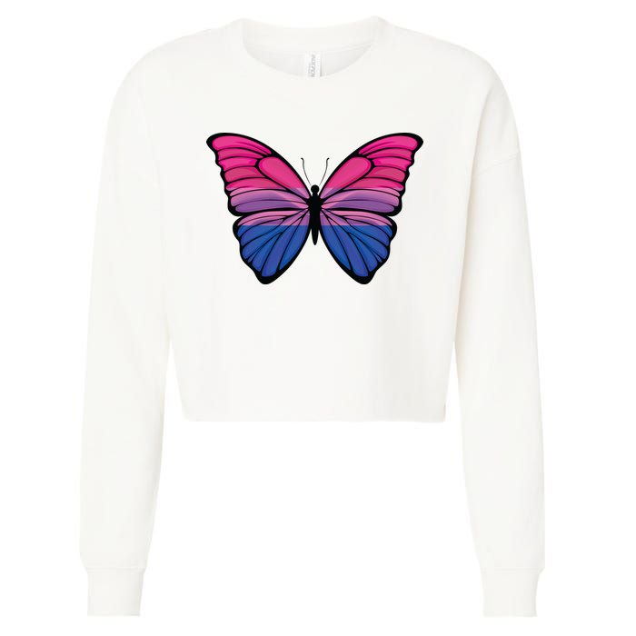 Bisexual Butterfly Hypolimnas Bi Pride Flag Cropped Pullover Crew