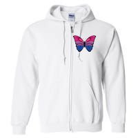 Bisexual Butterfly Hypolimnas Bi Pride Flag Full Zip Hoodie