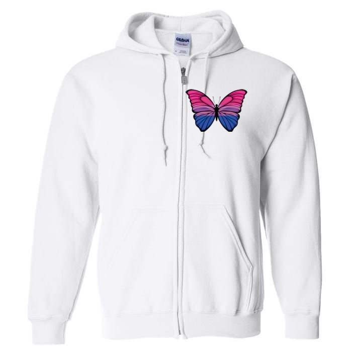 Bisexual Butterfly Hypolimnas Bi Pride Flag Full Zip Hoodie