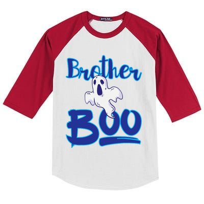 Brother Boo Halloween I Cute Halloween Spooky Outfit For Son Kids Colorblock Raglan Jersey