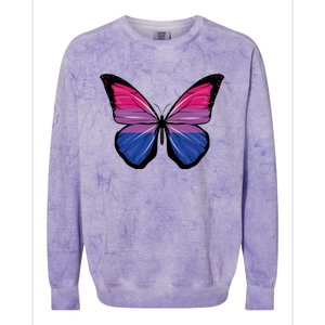 Bisexual Butterfly Hypolimnas Bi Pride Flag Colorblast Crewneck Sweatshirt