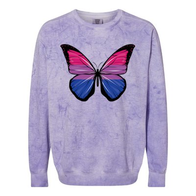 Bisexual Butterfly Hypolimnas Bi Pride Flag Colorblast Crewneck Sweatshirt