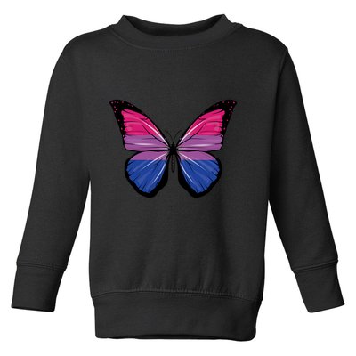Bisexual Butterfly Hypolimnas Bi Pride Flag Toddler Sweatshirt