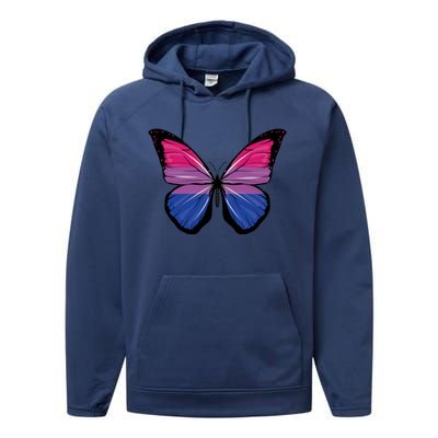 Bisexual Butterfly Hypolimnas Bi Pride Flag Performance Fleece Hoodie