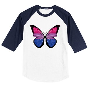 Bisexual Butterfly Hypolimnas Bi Pride Flag Baseball Sleeve Shirt