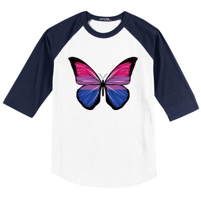 Bisexual Butterfly Hypolimnas Bi Pride Flag Baseball Sleeve Shirt