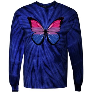 Bisexual Butterfly Hypolimnas Bi Pride Flag Tie-Dye Long Sleeve Shirt