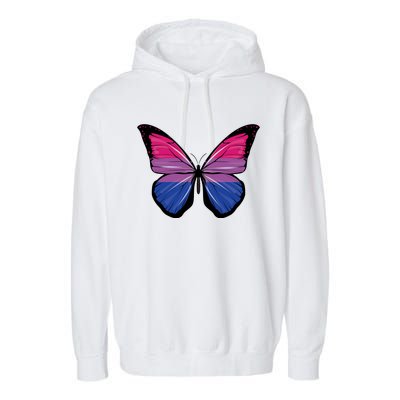 Bisexual Butterfly Hypolimnas Bi Pride Flag Garment-Dyed Fleece Hoodie