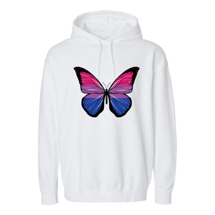 Bisexual Butterfly Hypolimnas Bi Pride Flag Garment-Dyed Fleece Hoodie