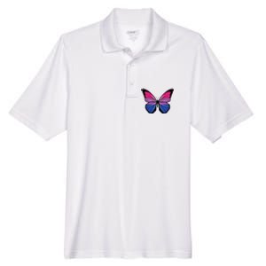 Bisexual Butterfly Hypolimnas Bi Pride Flag Men's Origin Performance Pique Polo