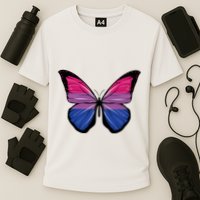 Bisexual Butterfly Hypolimnas Bi Pride Flag Cooling Performance Crew T-Shirt