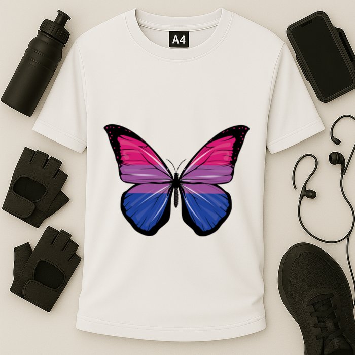 Bisexual Butterfly Hypolimnas Bi Pride Flag Cooling Performance Crew T-Shirt