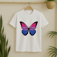 Bisexual Butterfly Hypolimnas Bi Pride Flag T-Shirt