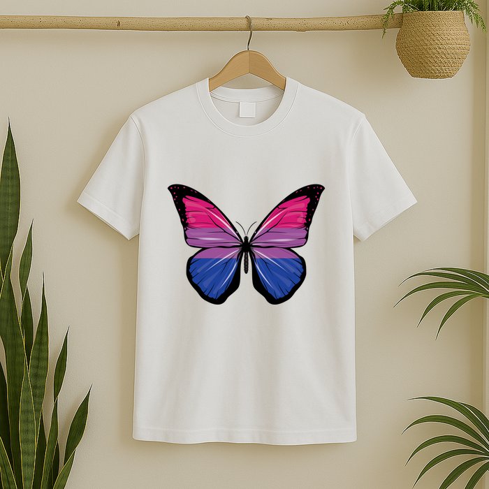Bisexual Butterfly Hypolimnas Bi Pride Flag T-Shirt