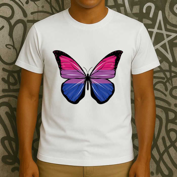 Bisexual Butterfly Hypolimnas Bi Pride Flag T-Shirt