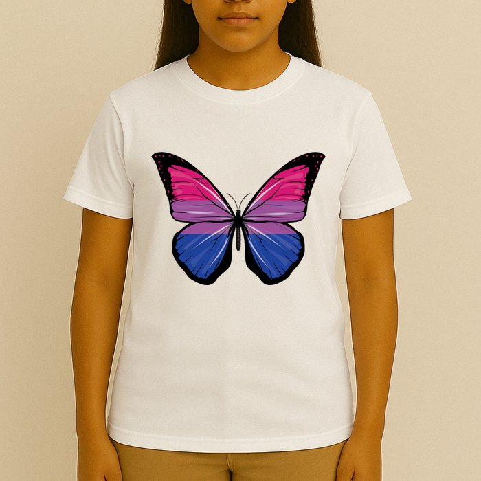 Bisexual Butterfly Hypolimnas Bi Pride Flag T-Shirt