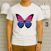 Bisexual Butterfly Hypolimnas Bi Pride Flag T-Shirt