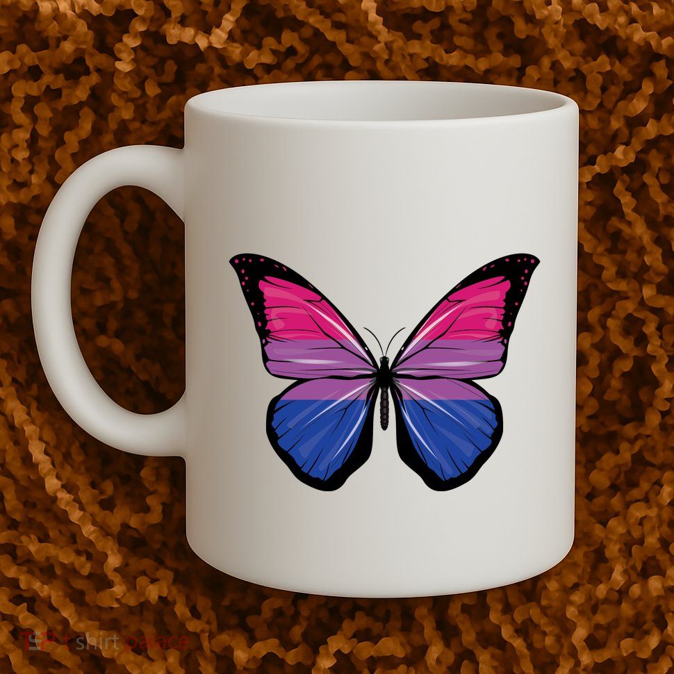 Bisexual Butterfly Hypolimnas Bi Pride Flag Mug