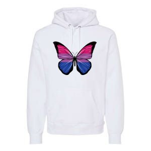 Bisexual Butterfly Hypolimnas Bi Pride Flag Premium Hoodie