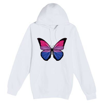 Bisexual Butterfly Hypolimnas Bi Pride Flag Premium Pullover Hoodie