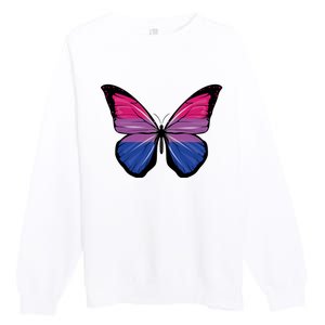 Bisexual Butterfly Hypolimnas Bi Pride Flag Premium Crewneck Sweatshirt