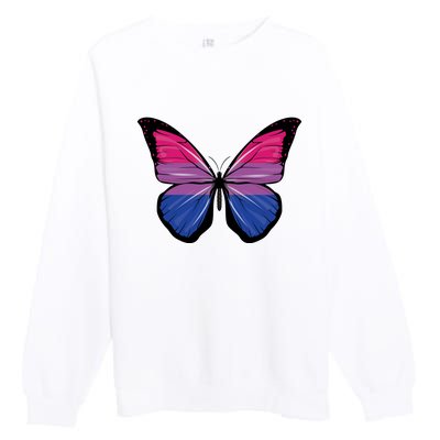 Bisexual Butterfly Hypolimnas Bi Pride Flag Premium Crewneck Sweatshirt