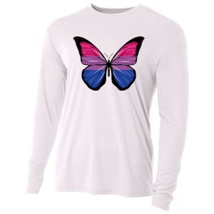 Bisexual Butterfly Hypolimnas Bi Pride Flag Cooling Performance Long Sleeve Crew