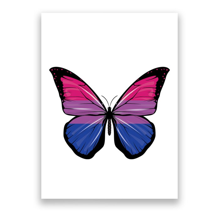 Bisexual Butterfly Hypolimnas Bi Pride Flag Poster