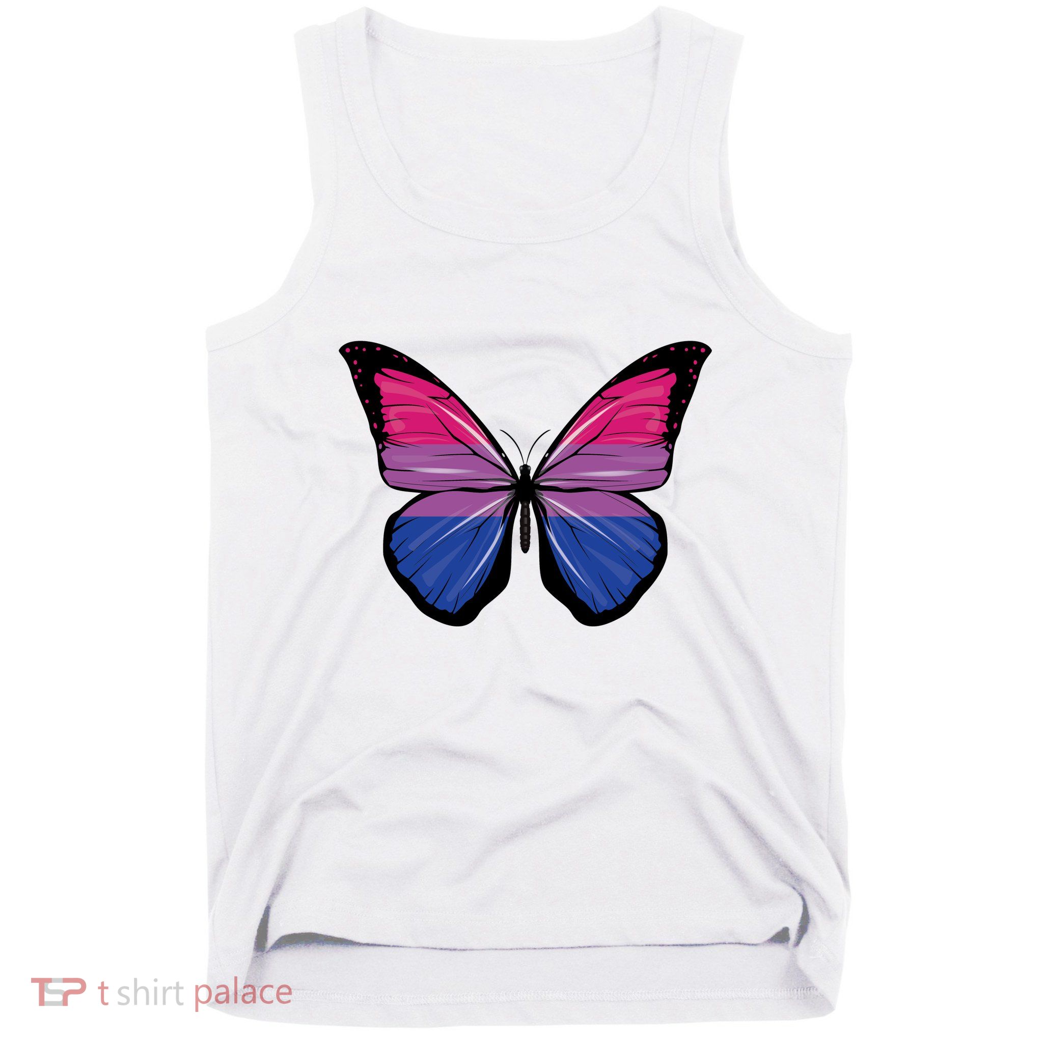 Bisexual Butterfly Hypolimnas Bi Pride Flag Tank Top