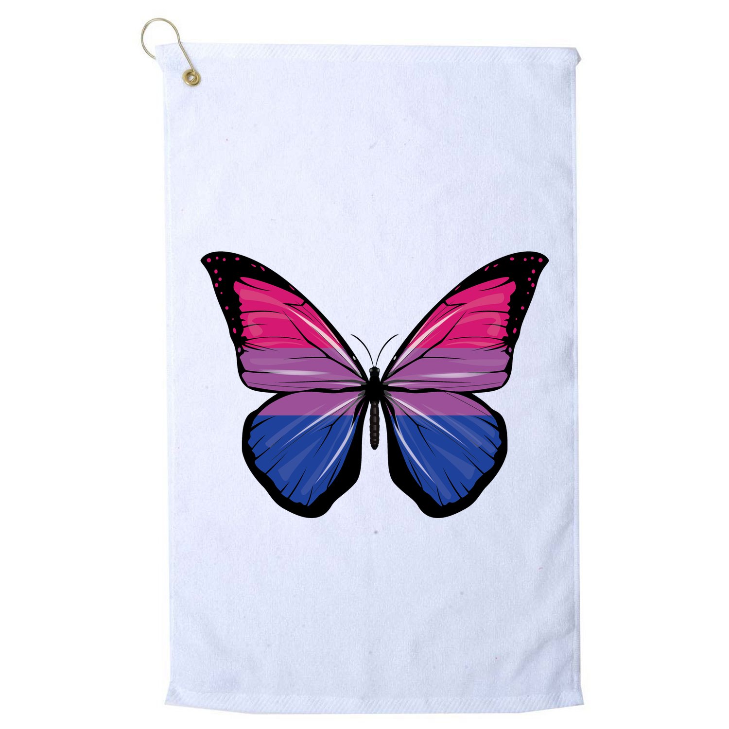 Bisexual Butterfly Hypolimnas Bi Pride Flag Golf Towel