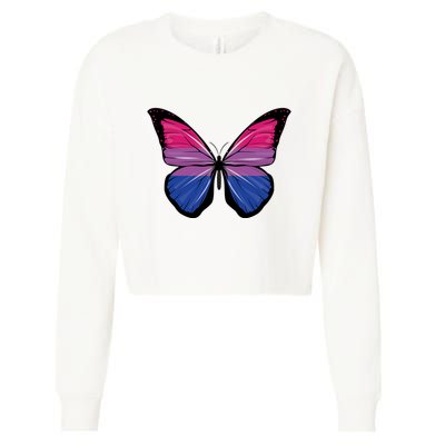 Bisexual Butterfly Hypolimnas Bi Pride Flag Cropped Pullover Crew