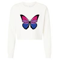 Bisexual Butterfly Hypolimnas Bi Pride Flag Cropped Pullover Crew