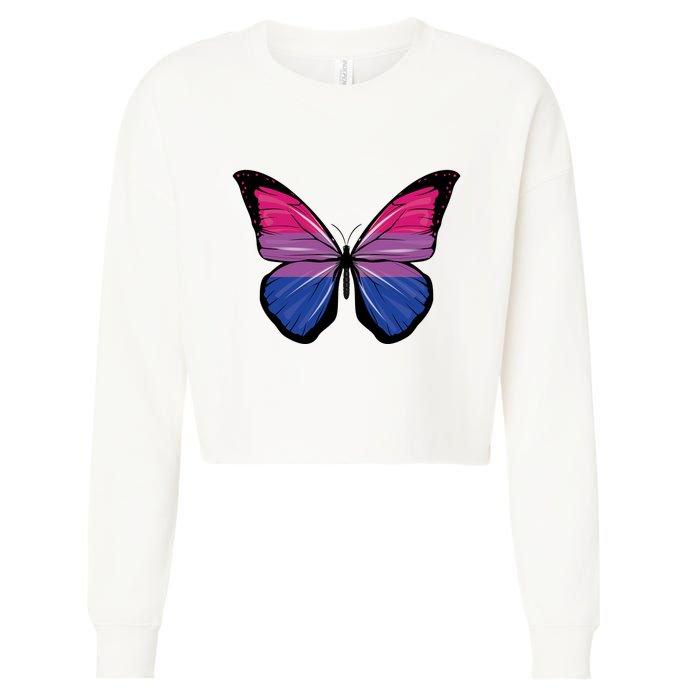 Bisexual Butterfly Hypolimnas Bi Pride Flag Cropped Pullover Crew