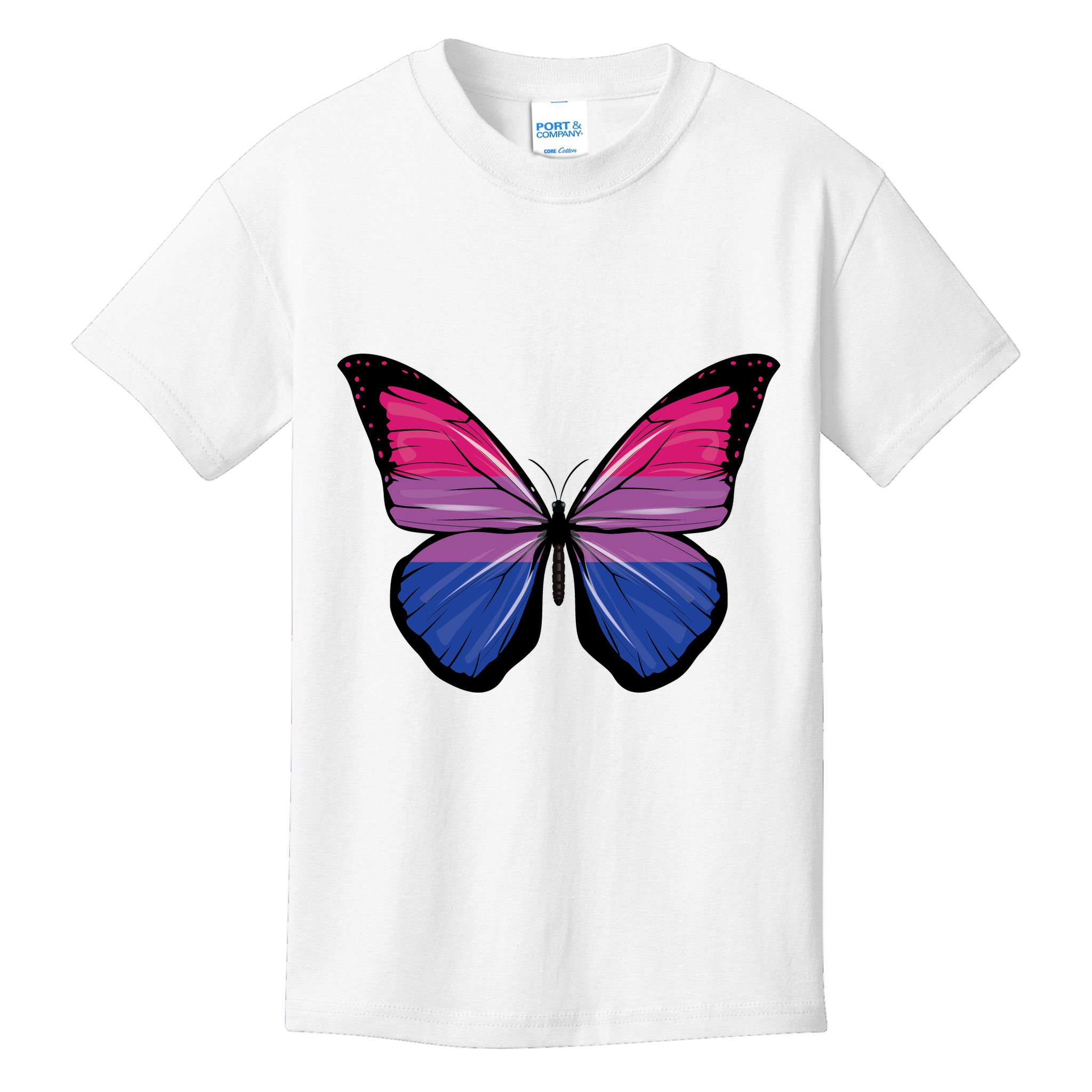 Bisexual Butterfly Hypolimnas Bi Pride Flag Kids T-Shirt
