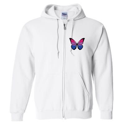 Bisexual Butterfly Hypolimnas Bi Pride Flag Full Zip Hoodie