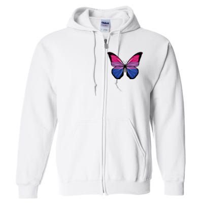 Bisexual Butterfly Hypolimnas Bi Pride Flag Full Zip Hoodie