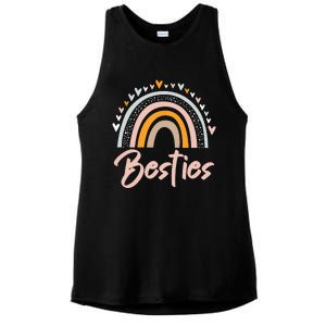 Besties BFF Heart Best Friends Bestie Ladies PosiCharge Tri-Blend Wicking Tank