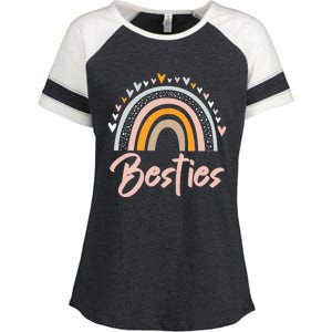 Besties BFF Heart Best Friends Bestie Enza Ladies Jersey Colorblock Tee