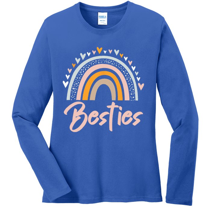 Besties BFF Heart Best Friends Bestie Ladies Long Sleeve Shirt