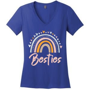 Besties BFF Heart Best Friends Bestie Women's V-Neck T-Shirt