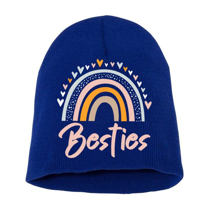 Besties BFF Heart Best Friends Bestie Short Acrylic Beanie