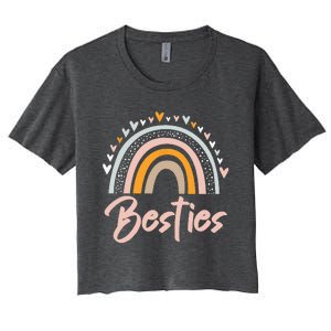 Besties BFF Heart Best Friends Bestie Women's Crop Top Tee