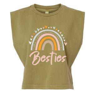 Besties BFF Heart Best Friends Bestie Garment-Dyed Women's Muscle Tee