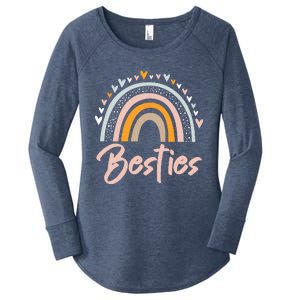 Besties BFF Heart Best Friends Bestie Women's Perfect Tri Tunic Long Sleeve Shirt