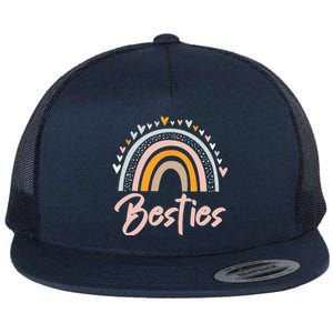 Besties BFF Heart Best Friends Bestie Flat Bill Trucker Hat